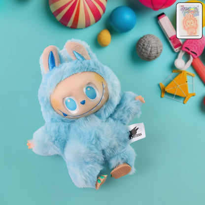 Sky Blue Plush Toy Cartoon Keychain With Hook Colorful Animal Sky Blue (1 Pc)