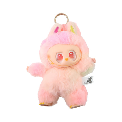 Pink Plush Toy Cartoon Keychain With Hook Colorful Animal Pink (1 Pc)
