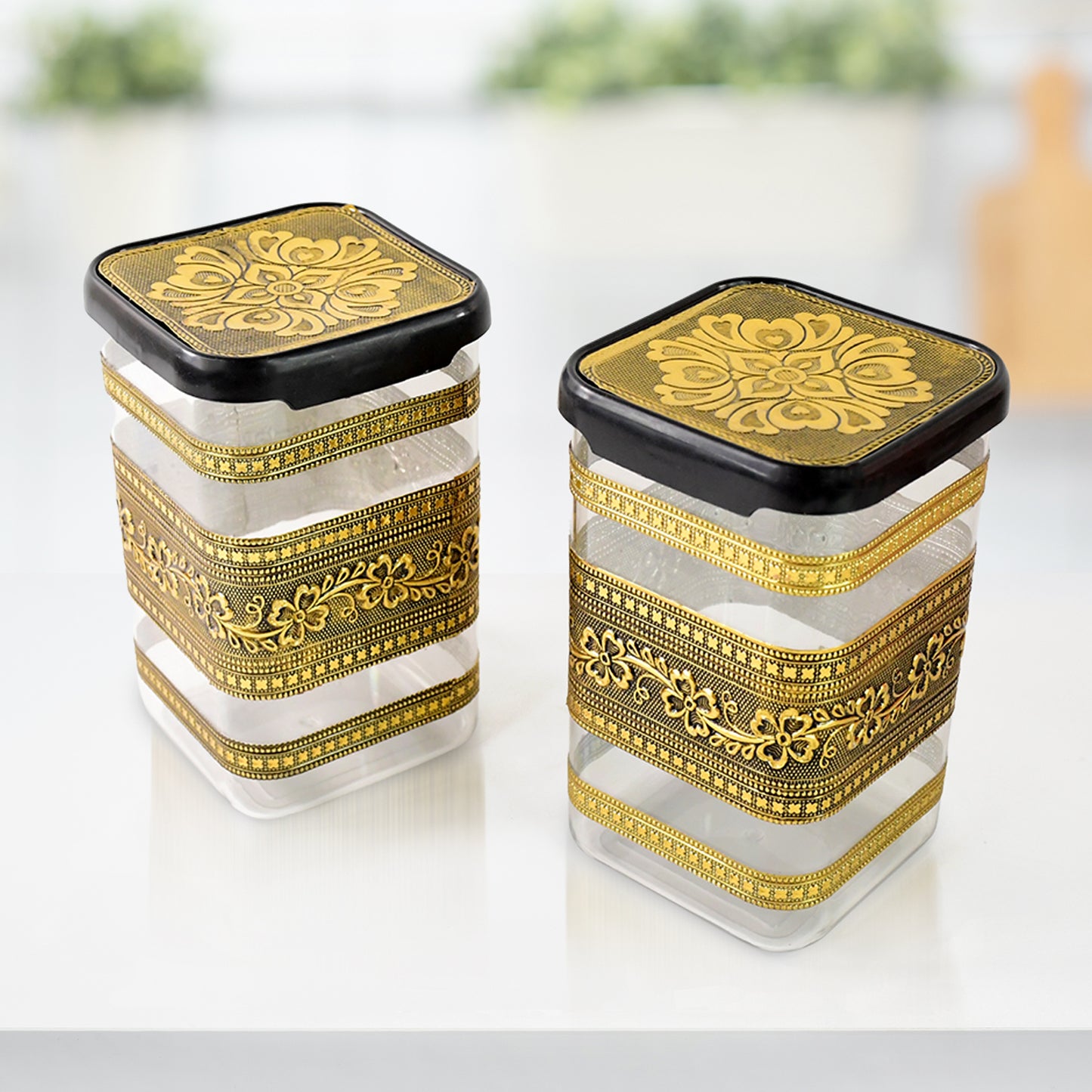 Plastic Rajwadi Container 2pcs Set 1100ml