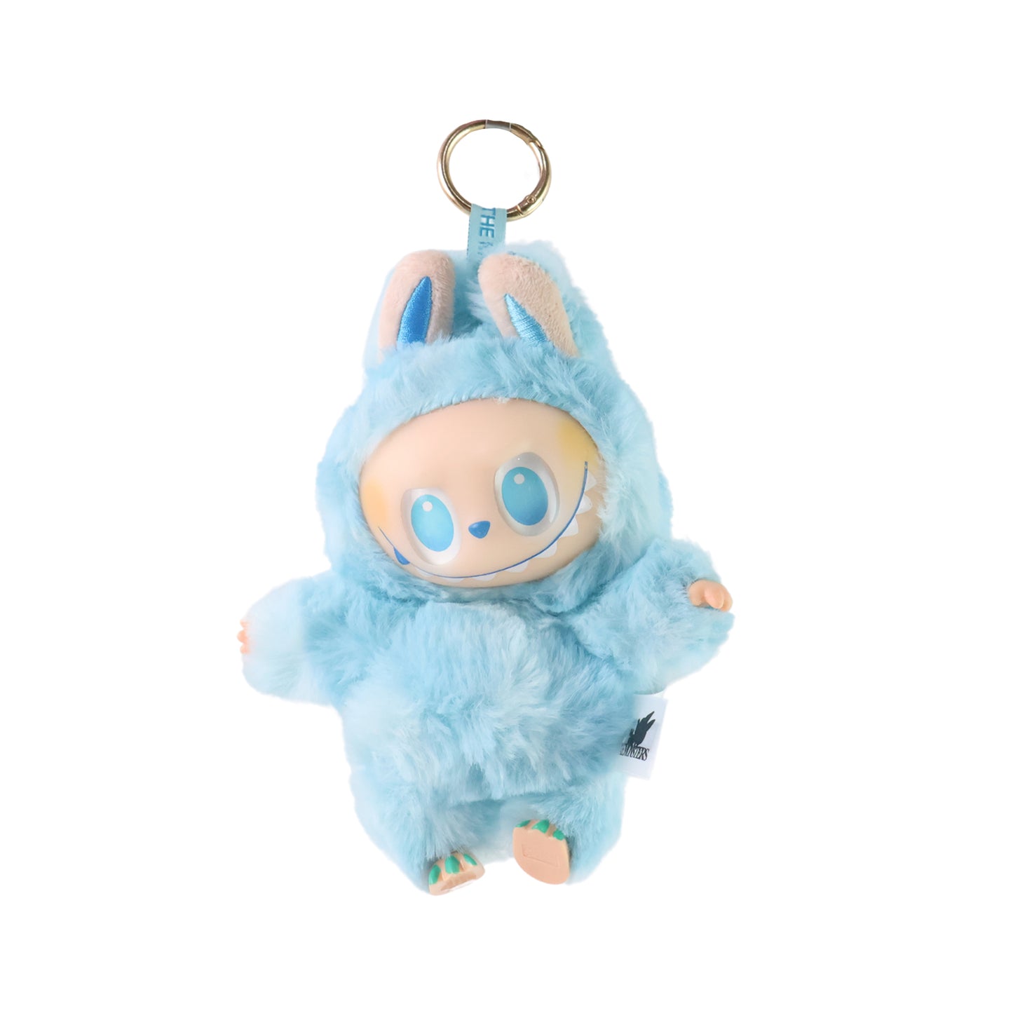 Sky Blue Plush Toy Cartoon Keychain With Hook Colorful Animal Sky Blue (1 Pc)