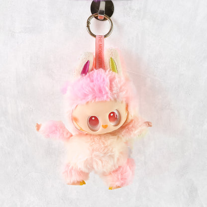 Pink Plush Toy Cartoon Keychain With Hook Colorful Animal Pink (1 Pc)