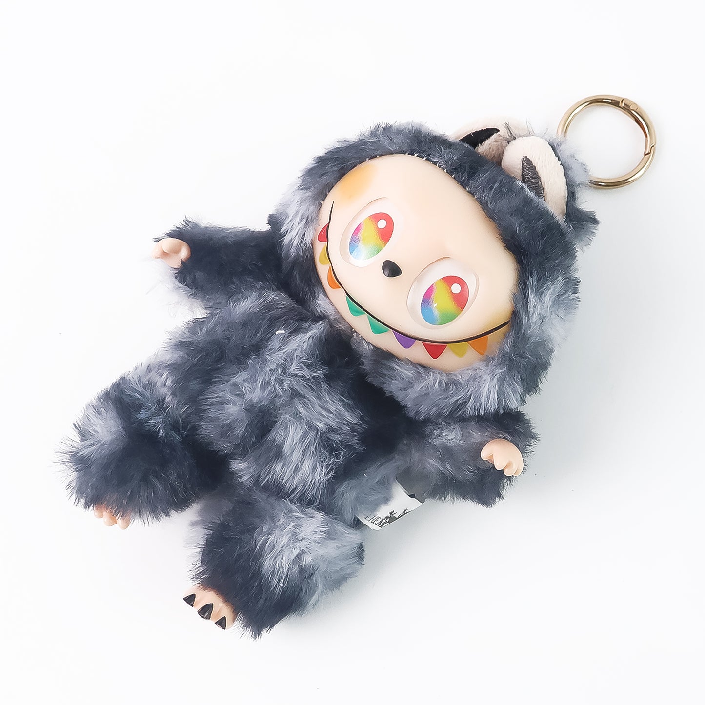 Black Plush Toy Cartoon Keychain With Hook Colorful Animal Black (1 Pc)