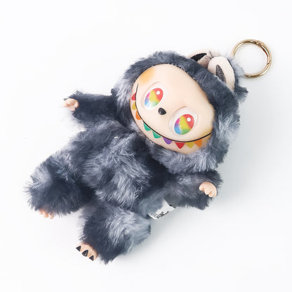 Black Plush Toy Cartoon Keychain With Hook Colorful Animal Black (1 Pc)